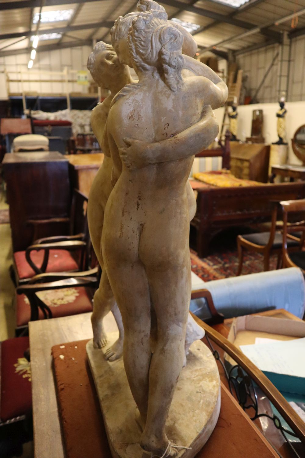 A plaster group of The Three Graces, height 83cm